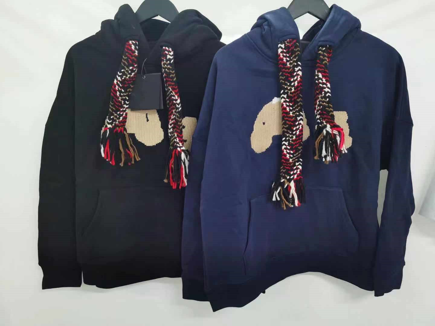 Bear Ribbon Fleece Lined Sweater Hoodie
