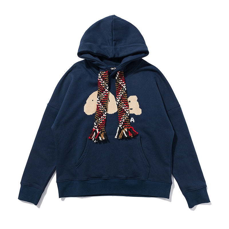 Bear Ribbon Fleece Lined Sweater Hoodie